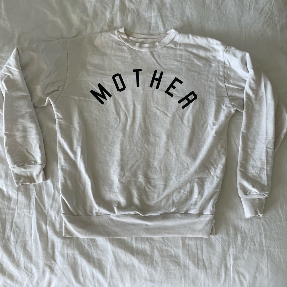 MOTHER White Sweatshirt with Black Lettering